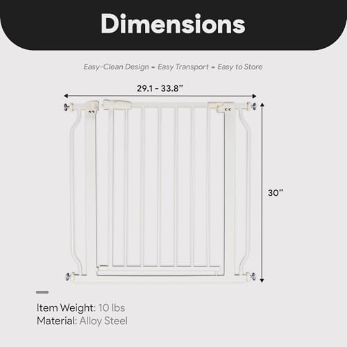 BalanceFrom Walk Thru Safety Gate for Baby and Pets, Doorways, Stairways, Hallways, Fits 29.1-33.8 Inch Openings, 36 Inch Height, Graphite