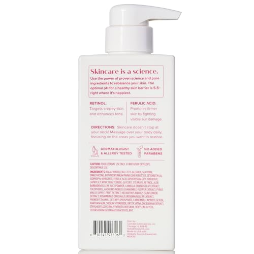 MEDIX Fragrance Free Retinol Body Lotion Crepey Skin Care Treatment | Firming Body & Face Moisturizer | Anti Aging Retinol Cream For Face Targets Loose Crepe Skin, Wrinkles, & Fine Lines, 15 Fl Oz