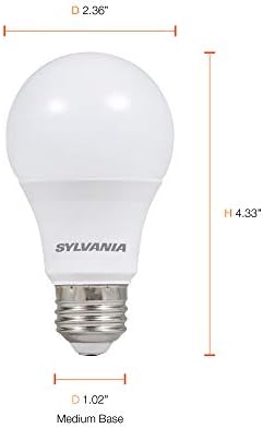 SYLVANIA LED A19 Light Bulb, 60W Equivalent, Efficient 8.5W, 10 Year, 2700K, 800 Lumens, Frosted, Soft White - 24 Pack (74765), Packaging may vary.