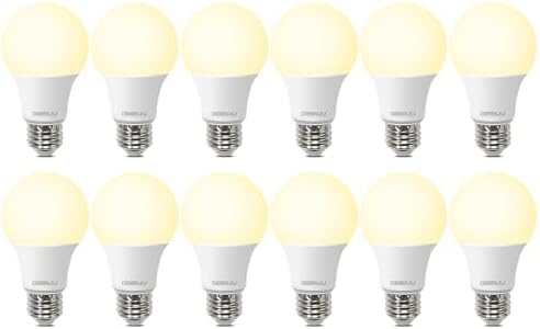 LED Light Bulbs, 60 Watt Equivalent LED Bulbs A19, 2700K Soft White, 800 Lumens, E26 Standard Base, Non-Dimmable, 8W Warm White LED Bulbs for Bedroom Living Room, 12 Pack