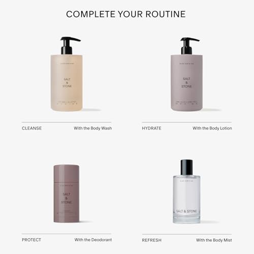 SALT & STONE Aluminum Free Deodorant | Extra Strength 48 Hour Protection for Women & Men | Made with Seaweed Extracts, Shea Butter & Prebiotics (Black Rose & Oud)