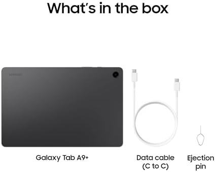 Samsung Galaxy Tab A9+ Tablet 11” 64GB Android Tablet, Big Screen, Quad Speakers, Upgraded Chipset, Multi Window Display, Slim, Light, Durable Design, US Version, 2024, Graphite