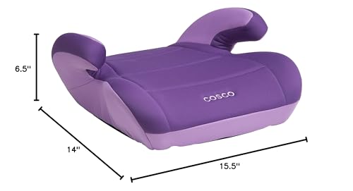 Cosco Topside Backless Booster Car Seat, Lightweight Booster Seats for Cars 40-100 lbs, Backless Booster Seat for Car, Grape