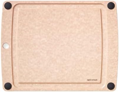 Epicurean All-In-One Cutting Board with Non-Slip Feet and Juice Groove, 14.5" × 11.25", Natural/Black