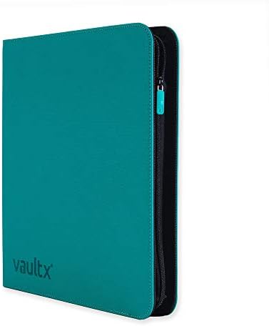 Vault X 12 XL Pocket Trading Card Zip Binder - 624 cards, Premium Exo-Tec Album Material, 26 Side-Loading Pages, Folder for Collectible Card Games, Sports, TCG (Teal)