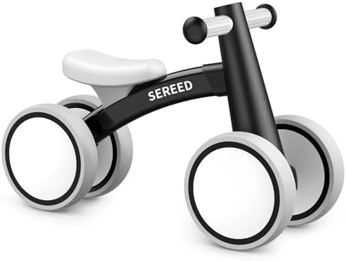 SEREED Baby Balance Bike for 1 Year Old Boys Girls 12-24 Month Toddler Balance Bike, 4 Wheels Toddler First Bike, First Birthday Gifts