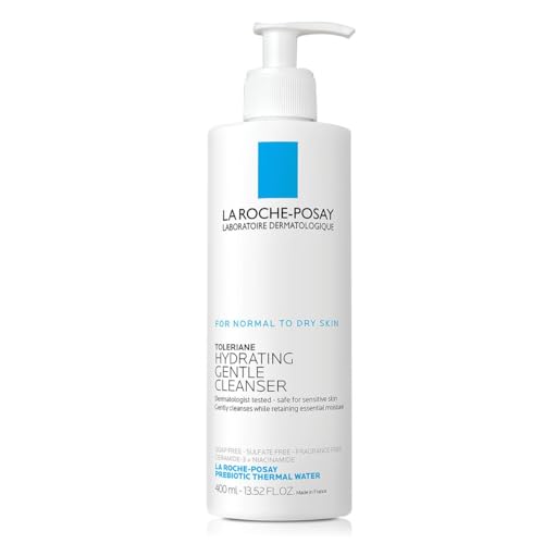 La Roche-Posay Toleriane Hydrating Gentle Face Cleanser, Hydrating Facial Cleanser With Niacinamide + Ceramides, Daily Face Wash For Dry Skin To Normal Skin, Sensitive Skin Tested, Fragrance Free