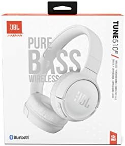 JBL Tune 510BT - Bluetooth headphones with up to 40 hours battery, microphone for call, foldable and comfortable, Android and iOs compatible (White)