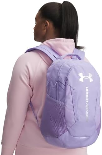 Under Armour Unisex Hustle 6.0 Backpack, (538) Transparent/Transparent/Metallic Silver, One Size Fits Most