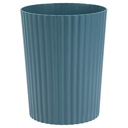 JiatuA Small Trash Can Plastic Wastebasket Round Garbage Container Bin for Bathroom, Kitchen, Bedroom, Home Office, College Dorm, Teal Blue