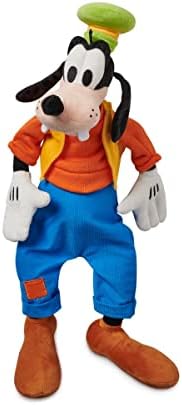 DISNEY STORE Official Goofy Medium Soft Toy for Kids, Cuddly Character with Fuzzy Texture and Embroidered Details, Patched Trousers and Felt Teeth,Disney Plushy Suitable for All Ages.