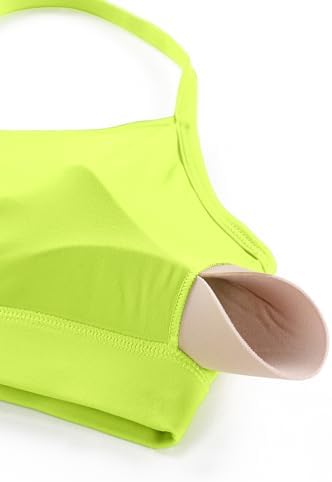 CRZ YOGA Butterluxe Womens Y Back Sports Bra - Padded Racerback Low Impact Spaghetti Thin Strap Workout Yoga Top