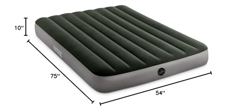 Intex 64108E Dura-Beam Standard Prestige Air Mattress: Fiber-Tech - Full Size - 10in Bed Height - 600lb Weight Capacity - Pump Sold Separately