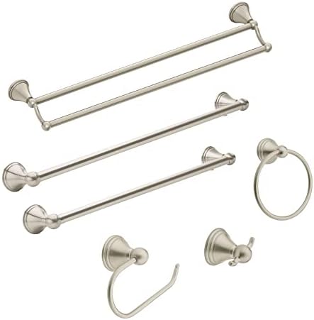 Moen Preston Collection Brushed Nickel 18-Inch Single Bathroom Towel Bar, DN8418BN