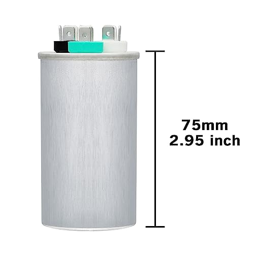 25/3 uF 25+3 MFD 370VAC or 440VAC Dual Run Start Round A/C Capacitor CBB65 Air Conditioner Capacitors for AC Unit Fan Motor Start or Heat Pump or Condenser Straight Cool