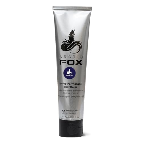 Arctic Fox Semi-Permanent Hair Color Dye, Vegan & Cruelty-Free, Conditioning, Ammonia-Free, Peroxide-Free, Midnight Blue, Sorceress, 5.6 fl oz