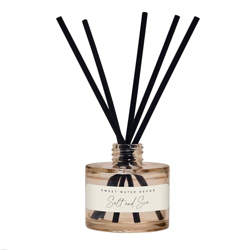Sweet Water Decor Salt and Sea Reed Diffuser – Room Decor Aesthetic with Long-Lasting Premium Fragrance of Sea Salt, Citrus, Musk, and Amber for 4 Months – Ideal for Home Decor