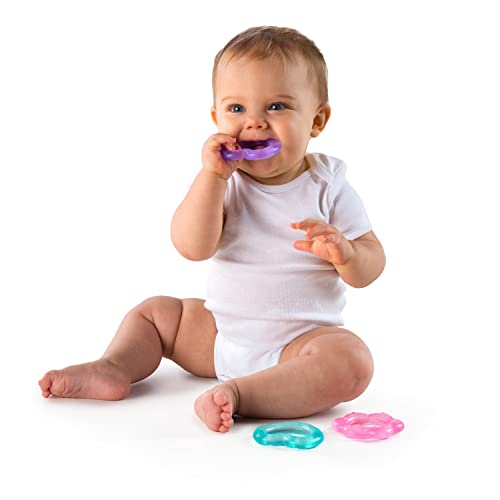 Bright Starts Everything Nice Teething Toys 9-Piece Set - BPA-Free Rattles and Chillable Teethers, Purple and Pink Baby Toys, 3 Months+