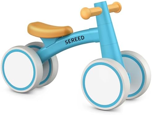SEREED Baby Balance Bike for 1 Year Old Boys Girls 12-24 Month Toddler Balance Bike, 4 Wheels Toddler First Bike, First Birthday Gifts