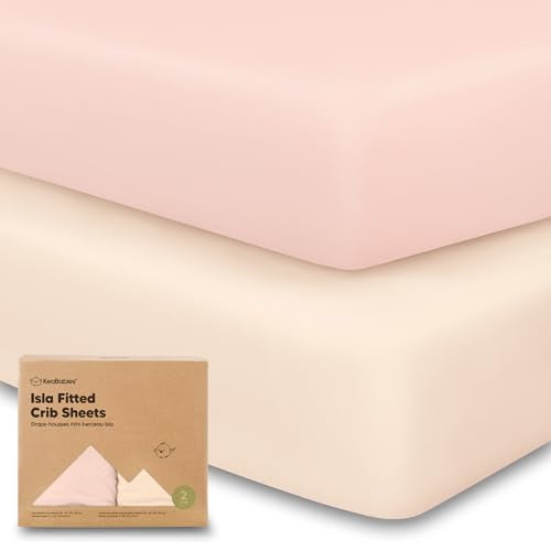 KeaBabies 2-Pack Baby Crib Sheets for Boys, Girls - 52x28 Viscose Derived from Bamboo Toddler Bed Sheets Neutral, Fitted Crib Mattress Cover for Standard Baby Bedding, Soft & Cozy (Cameo)
