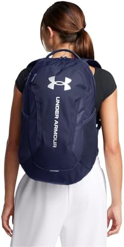 Under Armour Unisex-Adult Hustle 6.0 Backpack, (411) Midnight Navy/Midnight Navy/Metallic Silver, One Size Fits Most