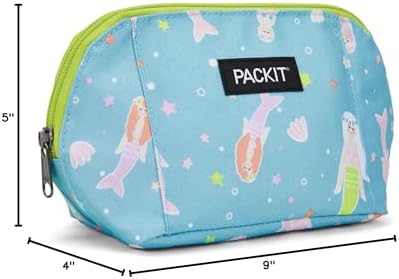 PackIt Freezable Snack Bag, Mermaids, Built with EcoFreeze Technology, Foldable, Reusable, Zip Closure Locks in Cool Dry Air, for all Ages, and Fresh Snacks On the Go