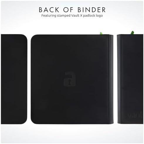 Vault X 12 Pocket Trading Card Zip Binder, 480 cards, Premium Exo-Tec Album Material, 20 Side-Loading Pages, Folder for Collectible Card Games, Sports, TCG (Black)