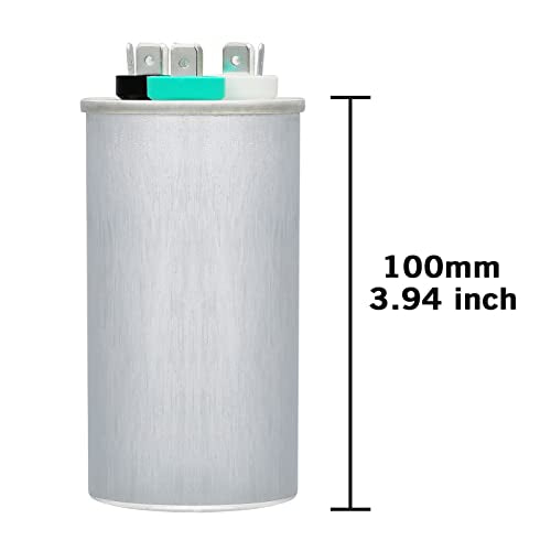 35/15 uF 35+15 MFD 370VAC or 440VAC Dual Run Start Round A/C Capacitor CBB65 Air Conditioner Capacitors for AC Unit Fan Motor Start or Heat Pump or Condenser Straight Cool