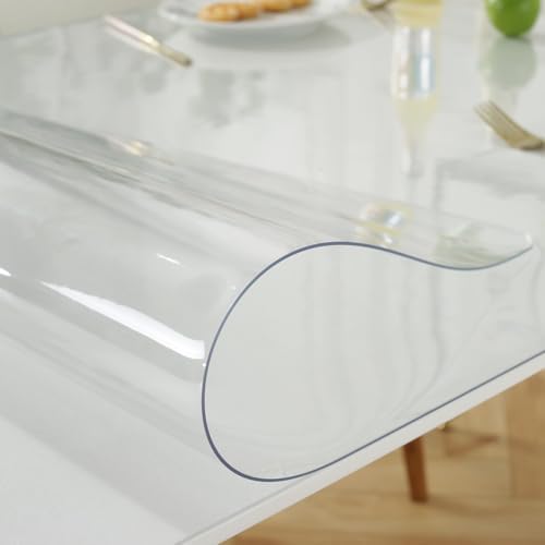 LovePads Clear Desk Mat 16 x 36 Inch, 1.5mm Thick Clear Table Protector, Waterproof Plastic Table Cover Protector, PVC Desk Protector Mat, Vinyl Desk Cover for Desktop, Coffee & Dining Table