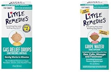 Bundle of Little Remedies Gas Relief Drops, Natural Berry Flavor, 1fl oz, 2pk + Little Remedies Gripe WaterSafe for Newborns, 4 Fl. Oz, 1pk