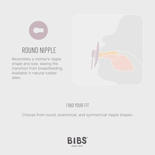 BIBS Pacifiers - Colour Studio 2 Pack | Round Nipple Baby Pacifier | BPA Free Natural Rubber Latex Soother | Made in Denmark | Size 6+ Months | Block Nordic Mint Petrol