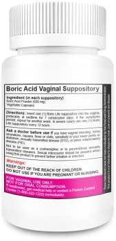 NutraBlast Boric Acid Vaginal Suppositories - 100% Pure Made in USA - Boric Life Intimate Health Support (30 Count)