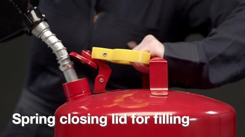 Eagle 2.5 Gallon Type I Yellow Safety Gas Can for Diesel with Flame Arrester, Self-Closing Lid, and F-15 Funnel, Made in the USA, Galvanized Steel Flammable Storage Can, UI25FSY