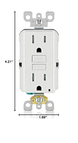Leviton GFCI Outlet, 15 Amp, Self Test, Tamper-Resistant with LED Indicator Light, Protection from Electric Shock and Electrocution, GFTR1-W, White