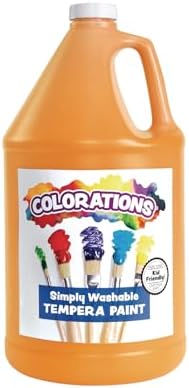 Colorations Paraben-Free Washable Tempera Paint for Kids - 1 Gallon Value Size. Vibrant Orange, Non-Toxic and Made in The USA
