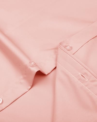 J.VER Men's Dress Shirts Solid Long Sleeve Stretch Wrinkle-Free Formal Shirt Business Casual Button Down Shirts