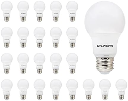SYLVANIA LED A19 Light Bulb, 60W Equivalent, Efficient 8.5W, 10 Year, 2700K, 800 Lumens, Frosted, Soft White - 24 Pack (74765), Packaging may vary.