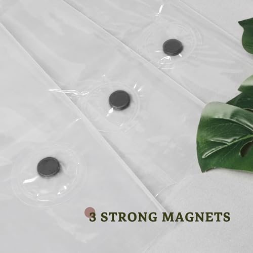 Barossa Design Extra Heavy Duty Shower Curtain Liner Thick - Soft Plastic Shower Liner Waterproof with Grommets & 3 Magnets, Clear, 72"x72"