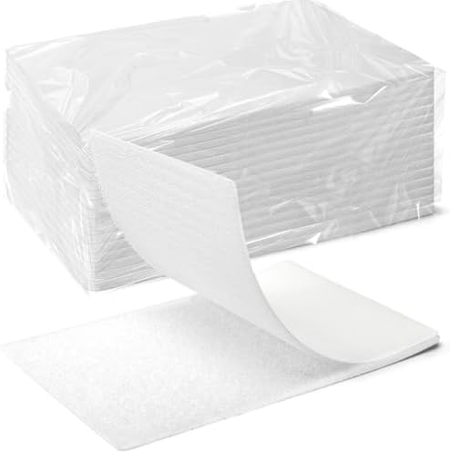 Art3d 20 Sets Hook and Loop Tape Sticky Back, 4"x6" Double-Sided Adhesive Strip,Heavy Duty, White