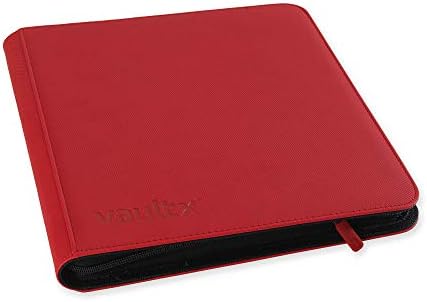 Vault X 12 XL Pocket Trading Card Zip Binder - 624 cards, Premium Exo-Tec Album Material, 26 Side-Loading Pages, Folder for Collectible Card Games, Sports, TCG (Red)
