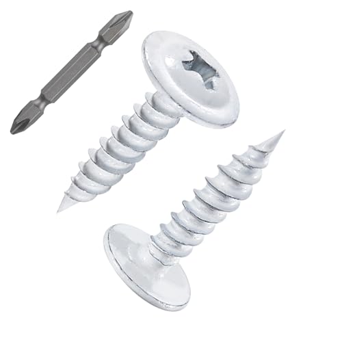 Wensilon(350 pcs)#8×5/8" Phillips Truss Head Wood Screws White Iron Quick Metal Self Tapping