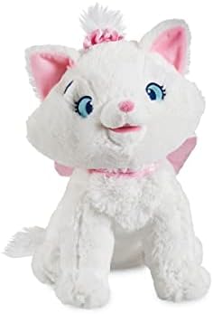 DISNEY STORE Official Marie Medium Soft Toy for Kids, Cuddly Character with Fuzzy Texture and Embroidered Details, Pink Bow, Disney Plushy Suitable for All Ages.