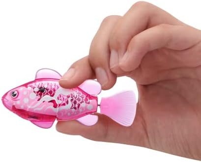 Robo Alive Robo Fish Robotic Swimming Fish (Pink + Golden) by ZURU Water Activated, Changes Color, Comes with Batteries, Amazon Exclusive (2 Pack) Series 3