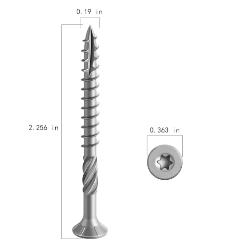 #10 * 2-1/4" 304 Stainless Steel Deck Screws, (194pcs) 2 lbs.Exterior Wood Screws, Rust Resistant epoxy Coated, Bronze, T25 Star Bit