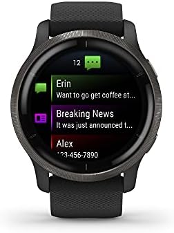 Garmin Venu 2, GPS Smartwatch with Advanced Health Monitoring and Fitness Features, Slate Bezel with Black Case and Silicone Band , 27.9 mm (Renewed)