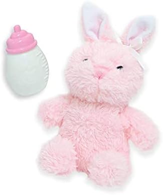 JC Toys - La Baby Travel Case Gift Set| Caucasian 11-inch Small Soft Body Baby Doll | Washable | Cute Outfit, Bottle, Pacifier & Plush Bunny | for Children 12 Months +, Pink