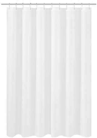 N&Y HOME Fabric Shower Curtain Liner Shorter Size 68 inches Height, Hotel Quality, Washable, White Bathroom Curtains with Grommets, 70x68