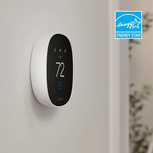 ecobee Smart Thermostat Essential - Energy Star Certified programmable Wi-Fi Thermostat - Works with Siri, Alexa, and Google Assistant