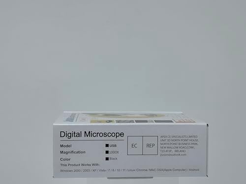 40 to 1000x Magnification Endoscope, 8 LED USB 2.0 Digital Microscope, Mini Camera with OTG Adapter Metal Stand, Compatible with Mac Windows 7 8 10 11 Android Linux Chrome Not for iPhone/iPad