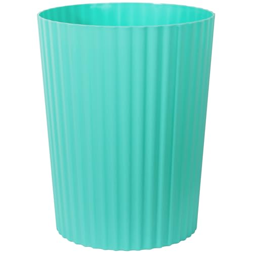 JiatuA Small Trash Can Plastic Wastebasket Round Garbage Container Bin for Bathroom, Kitchen, Bedroom, Home Office, College Dorm, Light Blue
